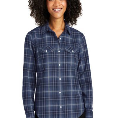 Women's Long Sleeve Ombre Plaid Shirt Thumbnail