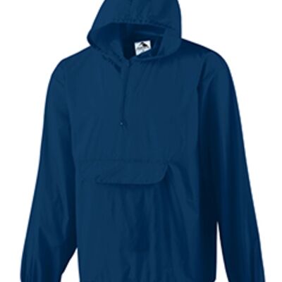 Hooded Nylon Half Zip Pullover Pouch Jacket Thumbnail