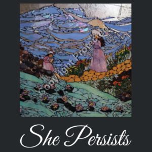 DJ0005 - She Persists - Softstyle Women's V-Neck T-Shirt Design