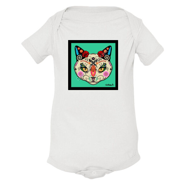 DJ0012 - Sugar Skull Cat - Infant Fine Jersey Bodysuit Thumbnail