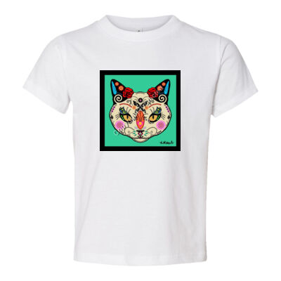 DJ0012 - Sugar Skull Cat - Toddler Jersey Tee Thumbnail
