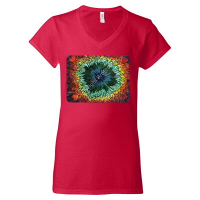DJ0002 - Mandala - Softstyle Women's V-Neck T-Shirt Thumbnail