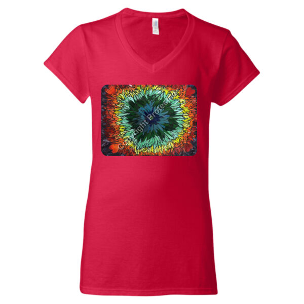 DJ0002 - Mandala - Softstyle Women's V-Neck T-Shirt Thumbnail