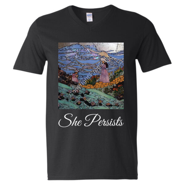 DJ0005 - She Persists - Softstyle V-Neck T-Shirt Thumbnail