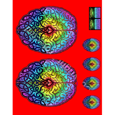 TRI037 - Rainbow Brain Art - Cloth Print Thumbnail