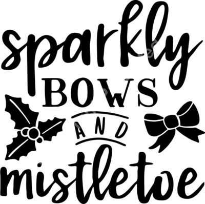 Sparkly bows and mistletoe