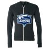 Unisex Triblend Lightweight Full-Zip Hooded Long Sleeve Tee Thumbnail
