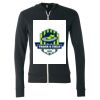 Unisex Triblend Lightweight Full-Zip Hooded Long Sleeve Tee Thumbnail