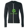 Unisex Triblend Lightweight Full-Zip Hooded Long Sleeve Tee Thumbnail