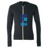 Unisex Triblend Lightweight Full-Zip Hooded Long Sleeve Tee Thumbnail