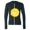 Unisex Triblend Lightweight Full-Zip Hooded Long Sleeve Tee Thumbnail