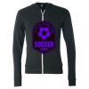 Unisex Triblend Lightweight Full-Zip Hooded Long Sleeve Tee Thumbnail
