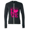 Unisex Triblend Lightweight Full-Zip Hooded Long Sleeve Tee Thumbnail