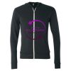 Unisex Triblend Lightweight Full-Zip Hooded Long Sleeve Tee Thumbnail