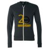 Unisex Triblend Lightweight Full-Zip Hooded Long Sleeve Tee Thumbnail