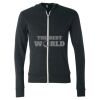Unisex Triblend Lightweight Full-Zip Hooded Long Sleeve Tee Thumbnail