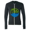 Unisex Triblend Lightweight Full-Zip Hooded Long Sleeve Tee Thumbnail