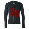 Unisex Triblend Lightweight Full-Zip Hooded Long Sleeve Tee Thumbnail