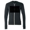 Unisex Triblend Lightweight Full-Zip Hooded Long Sleeve Tee Thumbnail