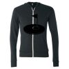 Unisex Triblend Lightweight Full-Zip Hooded Long Sleeve Tee Thumbnail