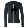 Unisex Triblend Lightweight Full-Zip Hooded Long Sleeve Tee Thumbnail