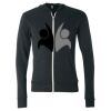 Unisex Triblend Lightweight Full-Zip Hooded Long Sleeve Tee Thumbnail
