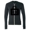 Unisex Triblend Lightweight Full-Zip Hooded Long Sleeve Tee Thumbnail