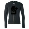 Unisex Triblend Lightweight Full-Zip Hooded Long Sleeve Tee Thumbnail