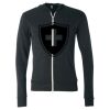 Unisex Triblend Lightweight Full-Zip Hooded Long Sleeve Tee Thumbnail