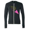 Unisex Triblend Lightweight Full-Zip Hooded Long Sleeve Tee Thumbnail