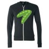 Unisex Triblend Lightweight Full-Zip Hooded Long Sleeve Tee Thumbnail