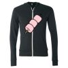Unisex Triblend Lightweight Full-Zip Hooded Long Sleeve Tee Thumbnail