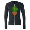 Unisex Triblend Lightweight Full-Zip Hooded Long Sleeve Tee Thumbnail