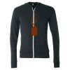 Unisex Triblend Lightweight Full-Zip Hooded Long Sleeve Tee Thumbnail